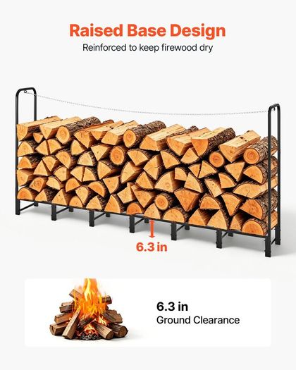 Outdoor Firewood Rack, 1/2 Cord, 500 kg