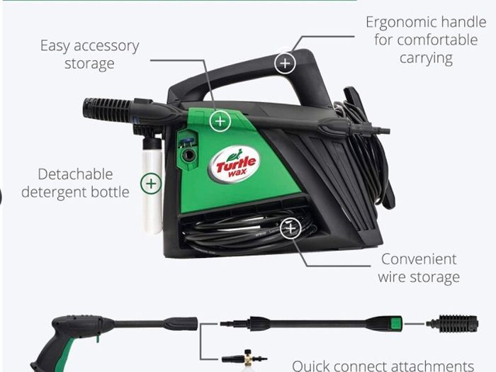 Multi-Purpose High-Pressure Washer | Compact Car and Home Cleaner with Power Jet Hose and Nozzle, 1400W