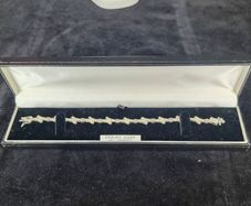 Sterling Silver Cubic Zirconia Line Link Bracelet Boxed 17cm
