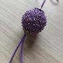 Long Crochet Beaded necklace Purple Image 2