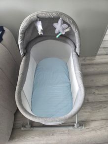 Kinderkraft LOVI Rocking Travel Cot, 5 kg Bassinet, Grey,
