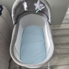 Kinderkraft LOVI Rocking Travel Cot, 5 kg Bassinet, Grey,