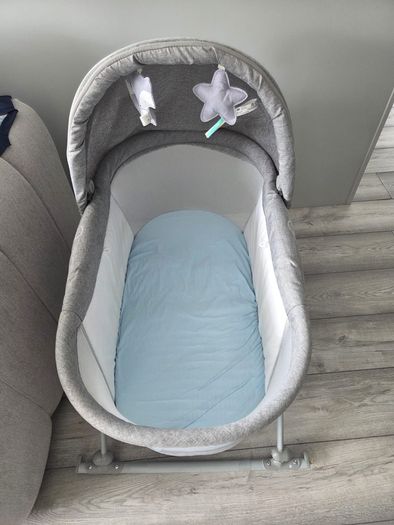 Kinderkraft LOVI Rocking Travel Cot, 5 kg Bassinet, Grey,
