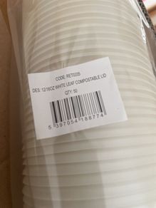coffee cup lids 12oz compostable  x50