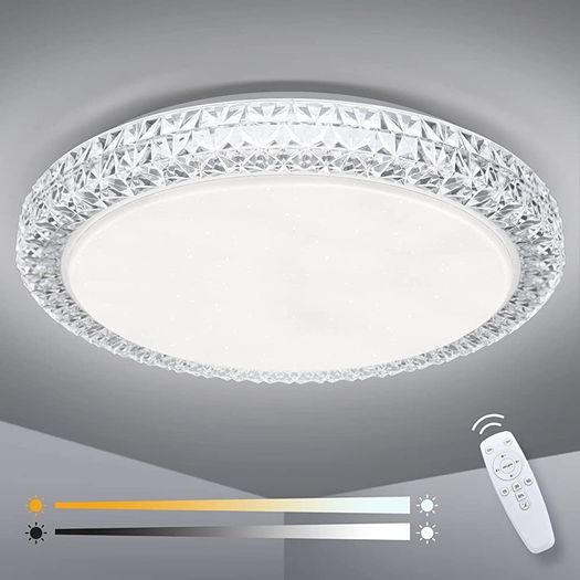 LED Ceiling Light, Dimmable 3000K- 6500K Round Ceiling Lights, 40W 4200LM Remote Control Ceiling Lamp, Memory & Timing Function, Night Light Mode, for Indoor Living Room, Bedroom (FREE POSTAGE)