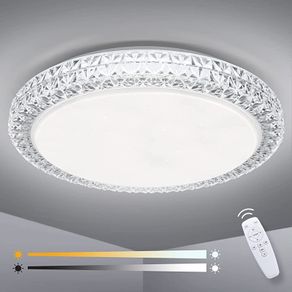 LED Ceiling Light, Dimmable 3000K- 6500K Round Ceiling Lights, 40W 4200LM Remote Control Ceiling Lamp, Memory & Timing Function, Night Light Mode, for Indoor Living Room, Bedroom (FREE POSTAGE)