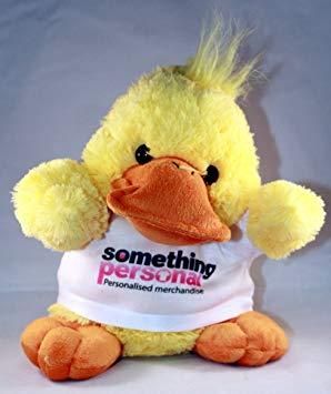 Personalised Duck Plush Toy with your text or photo great gift present for kids newborns