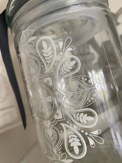 ShabbyChic Decorative Glass Storage with velvet Ribbon