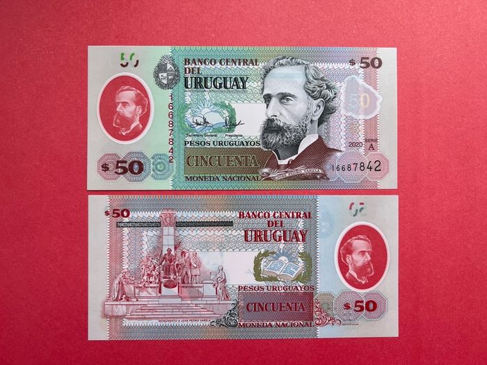 Uruguay  50  Pesos  2020  Pick  102a. Polymer / Plastic ( Uncirculated )