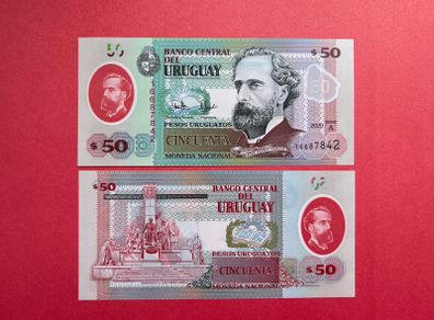 Uruguay  50  Pesos  2020  Pick  102a. Polymer / Plastic ( Uncirculated )