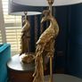 NEXT Black & Gold Peacock Lamp Set Pair of Table Lamps + Floor Lamp Image 3