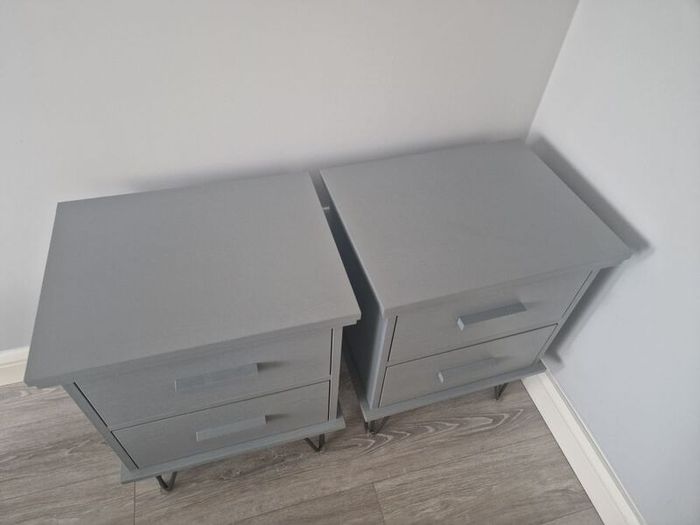 Grey bedside tables / lockers x2 (High quality)