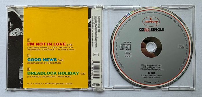 10cc - I'm Not  In Love - CD Single