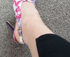 Purple pink high peep toe  heels