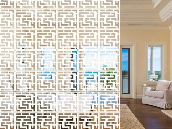 12Pc/set White Room Divider Screens, Wood-Plastic Hanging Screen Panel,Folding Privacy Room Divider Panels,DIY Home Partition Decor 29x29cm (MULTIPLE DESIGNS)