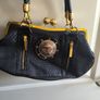 Vintage Gianni Versace Medusa Black Leather Handbag Image 6