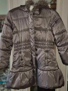 Monsoon Girls Metallic Bronze Tiered Winter Coat, Age 11/12