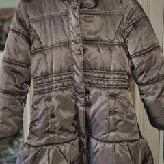 Monsoon Girls Metallic Bronze Tiered Winter Coat, Age 11/12
