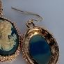 Gilted Oval Cameo Silhouette Earrings Image 6