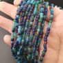 Vintage African Style Green Blue Tiny Glass Beads 10 Strands Lot Image 5