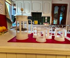 Bodum French Press (cafetiere) with four matching mugs