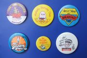Collectible button badges (1970's to 1990's) - all in excellent condition