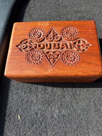 wooden box  with contents
