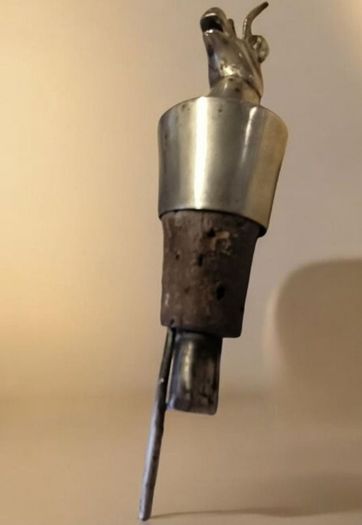 vintage 925 sterling silver stag head wine bottle stopper pourer