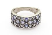 Vintage 925 Silver Amethyst Cluster Ring