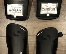 boxing gloves and shin guards