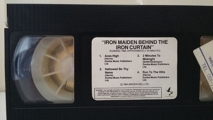 "Iron Maiden Behind The Iron Curtain" Vhs Pal Video Tape (EXTREMELY RARE) And In A Remarkable Fantasic Condition