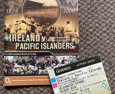 2006 Ireland v Pacific Islanders - November International Programme & Match Ticket