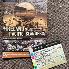 2006 Ireland v Pacific Islanders - November International Programme & Match Ticket