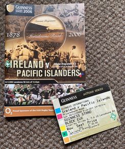 2006 Ireland v Pacific Islanders - November International Programme & Match Ticket