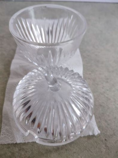 Rare find Vintage crystal apple shaped preserve pot, perfect for the Christmas cranberry sauce
