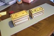 Two straw trinket boxes