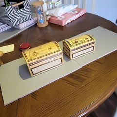 Two straw trinket boxes