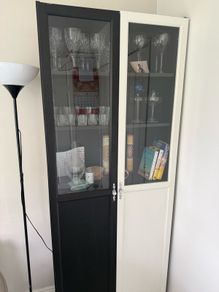 Black and white door cabinet