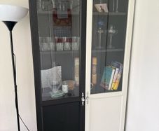 Black and white door cabinet