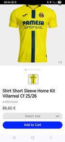 Villarreal Home Shirt  2025/2026 BNWT