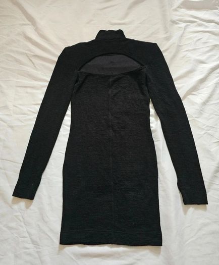 Remain Birger Christensen Black Knitted High Neck Mini Sweater Dress RRP 150E