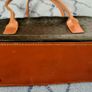 Tan and Black Vintage Leather Handbag Image 3