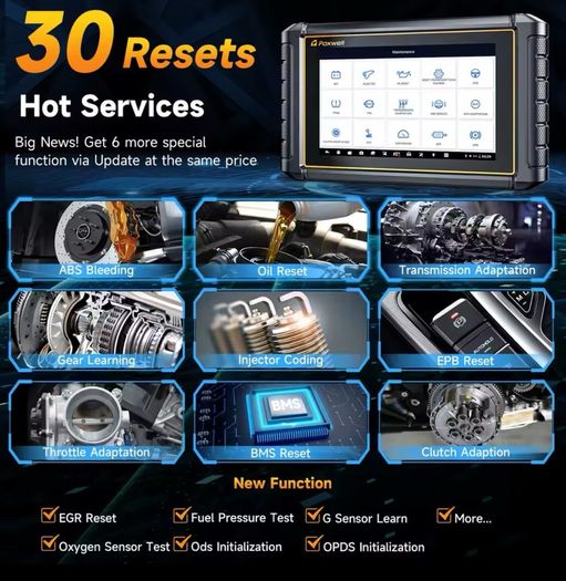 2025 New FOXWELL NT909 Car Bidirectional Diagnostic Scan Tool ECU Coding All System 30+ Reset CANFD/DOIP OBD2 Automotive Scanner