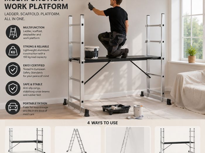Mobile Aluminium Work Platform & Multifunction Scaffold Ladde