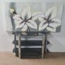 Black Glass 3 Tier TV Stand / Media Unit  Storage Clearance Image 2