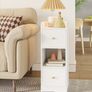 Set of 2 White Bedside Tables  Adjustable Drawers Image 5