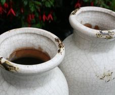 Vintage Ceramic Bottle Vases 14" Height
