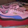 Puma  ladies/kids pink suede trainers Image 6
