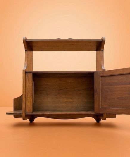 Edwardian Arts and Crafts Oak Hanging Wall Cabinet