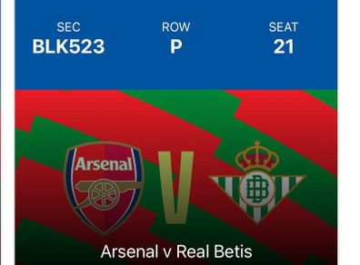 Arsenal V Real Betis